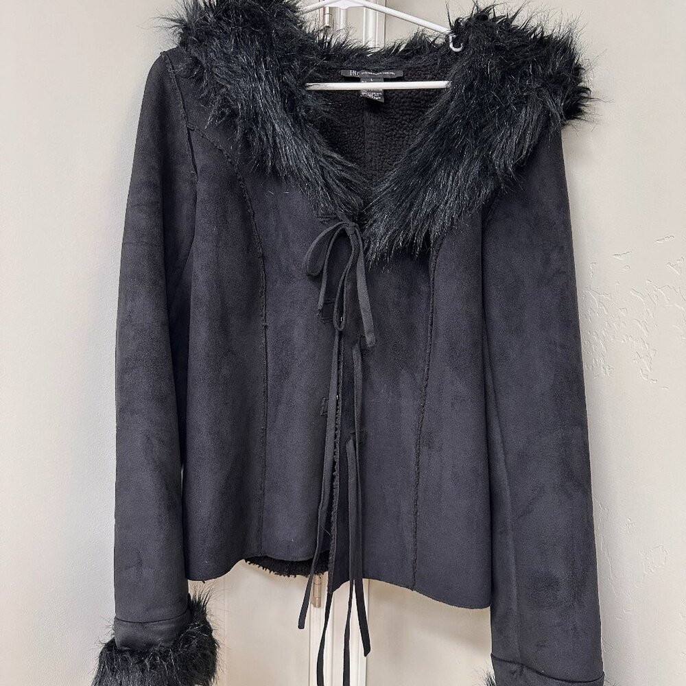 I.N.C. International Concepts Coat - Black, Size Large